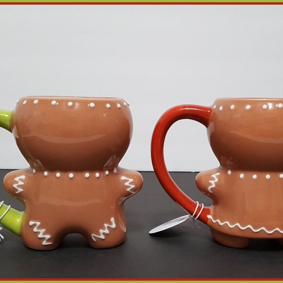 NEW Threshold Gingerbread Man and Gingerbread Woman Mugs 11 OZ Stoneware NIB - Picture 4 of 7